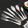 Dijkartikelen sets 7 stks/kavel roestvrijstalen set service voor 1 luxe bestek mes mes vork dessert lepel tafelwerk restaurant flatware