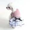 Dog Apparel Luxury Rhinestone Dresses For Small Dogs Fashion Summer Wedding Party Girl Pet Clothes Cute Black Cat Chihuahua Plaid Skirt