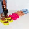 Pantofole Donna 2022 Summer Pink Clip Toe Chunky Platform Infradito Donna Beach Slides Sandali con zeppa con suola spessa