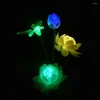 Lampada da giardino colorata in stile loto con controllo della luce ad energia solare, fata a led per giardino all'aperto