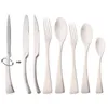 Dijkartikelen sets 7 stks/kavel roestvrijstalen set service voor 1 luxe bestek mes mes vork dessert lepel tafelwerk restaurant flatware