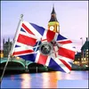 Flagi banerowe Flagi banerowe 2022 Elizabeth II Platinums Jubilee Flag 3x5ft Union Jack z udziałem Jej Królewskiej Mości królowej pamiątki Decorat Dhypa