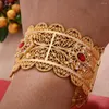 Armreifen 1pcs Dubai Gold Farbe für Frauen Mädchen Armband Afrika Ball Schmuck Banglebracelet Äthiopische Hochzeitsbraut