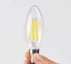 8PCS E14 LED 필라멘트 전구 2W 4W6W 투명 캔들 작은 에디슨 나사 C35 따뜻한 쿨 흰색 360도 에너지 절약 램프