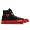 منصة أحذية قماشية Comme Des Garcons Play Designer sneakers cdg 1970s أبيض أسود قلوب أزرق رمادي أحمر مرتفع منخفض الرجال النساء أحذية cdgs كلاسيكية عادية