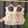 Комплекты одежды летняя рожденная детская одежда детская одежда детская одежда набор цветочных кружевных шортов для малышей для девочек