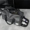 Duffel Bags Fashion Man Travel Duffel Bag Luxury Designer Plaid Leather Large Capacity Handbag Trip Boarding Organizer Pack Men Gym Bag 221105