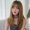 Hair Lace Wigs Women's Natural Head Long Straight Air Bangs Wig ffy Net Red Hair Set