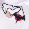 Choker Acrylic Pendant Black Big Bat Necklace Hip Hop Exaggerated Women Men Fashion Night Club Jewelry