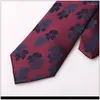 Bow Ties Wine Red Floral Mens Design Fashion Neck Tie 7cm For Men Formal Business Wedding Party Gravatas Necktie Gift Box