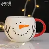 Tasses Creative Personnalisé Tendance Poney Vide Tasse De Noël Avec Couvercle Femelle Mignon Tasse En Céramique Petit Déjeuner Lait