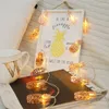 Strings Moonlux 10/20LED Lantern Rose Gold String Light Lights Ananase Hoiliday do sypialni zasilany baterią