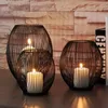 Kandelaars Romantische ijzeren houder Hollow vintage lantaarns tafel kandelaar bruiloft woning decor verlichting geen kaarsen