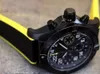 NYA MENSKRAV KVARTZ MOSION CHRONOGRAPH Black Dial 316L Premium rostfritt fällbara lås Mens Sport Watches