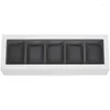 Watch Boxes White Wooden 5 Slot Box Black Flannel Small Display Storage