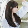 Hair Lace Wigs Autumn Style Women's Layered Medium Long Straight Whole Shawl Hair Head Set Solid Wig