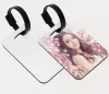 Sublimation Blank PU Luggage Tag Keychains Heat Transfer Card Ring Buckle DIY Gift Supplies