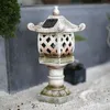 Figurine decorative in stile giapponese Courtyard Resin Lampada artificiale Decorazione per lanterna solare Landa Zen Luce paesaggistica per Villa Garden A