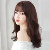 Hair Lace Wigs Wig Female Curly Elegant Wavy Natural Head Korean Air Bangs Medium Long Hair Top Set