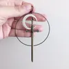 Orecchini pendenti Morgana Statement Versione in bronzo Crescent Ring Sword Classic Eardrop Big Punk Mystical Jewellery Regalo da donna Metallo