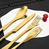 Dijkartikelen sets 7 stks/kavel roestvrijstalen set service voor 1 luxe bestek mes mes vork dessert lepel tafelwerk restaurant flatware