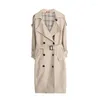 Trench feminina Casacos 2022 Autumn e Winter Coat Tamanho feminino 4xl Primavera Mulher Longo Longo Mulher All-Match Botões