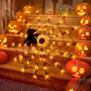 Strings Halloween Decorations Lights Spider Web LED Bobeb 120 cm średnica 70 Orange Light For Party Yard Haunted House