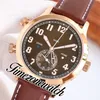 GRF Calatrava Pilot Travel Time Complications Mens Watch Cal.324 SC FUL A324 Automatic 5524R-001 Rown Dial Rose Gold Case 5524 Brown Leather Strap Timezonewatch