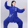 Vêtements ethniques femmes Performance Tai Chi costume Wushu Arts martiaux uniforme Wing Chun veste pantalon bouton Oriental col montant