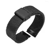 Bracelets de montres 16mm 18mm 20mm 22mm 24mm Acier Inoxydable Milan Mesh Strap Bracelets Bande Noir Argent Or Rose