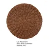 Tapetes de mesa 50%xícara de tapete de tapete de calor resistente ao calor PVC Rattan Woven Round Shape para casa