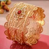 Armreifen 1pcs Dubai Gold Farbe für Frauen Mädchen Armband Afrika Ball Schmuck Banglebracelet Äthiopische Hochzeitsbraut