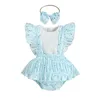 Completi di abbigliamento 2022 Estate Neonate Vestiti per bambini Set T-shirt manica volante bianca Tutu floreale Pagliaccetto Fascia per capelli