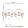 Hoop Earrings European And American Fashion Rhinestone Circle Pendant US Dollar Jewelry Women's Creative Exaggeration Crystal Earring