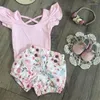 مجموعات الملابس المولودة طفلة رومبير شورتات زهرية السراويل ملابس القطن ملابس مجموعة 0-24M