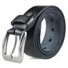 Cinturones Cinturón de cuero de vaca vintage para hombres Hebilla de alfiler de cuero natural Jeans sin capas usados para hombres Calidad clásica
