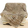 Couvertures CX-D-10Q personnalisé 150 200cm couverture de jet de fourrure de tricot de couleur naturelle pour la chambre à coucher