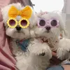 Hundebekleidung, 2-teiliges Haustier-Sonnenbrillen-Stirnband-Set, modische Katze, Schleife, Haarband, Brille, Pflege, Party, Pografie-Requisiten, Haarschmuck