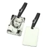Sublimation Blank PU Luggage Tag Keychains Heat Transfer Card Ring Buckle DIY Gift Supplies