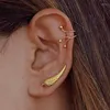 Stud Earrings Trendy Gold Filled Stars Ear Cuff Cubic Zircon Crawler For Women CZ Climber Fashion Gift Jewelry
