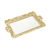 Jewelry Pouches 2-in-1 Luxury Mirrored Vanity Tray Makeup Mirror Organizer Tabletop Decor