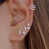 Stud Earrings Trendy Gold Filled Stars Ear Cuff Cubic Zircon Crawler For Women CZ Climber Fashion Gift Jewelry