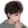 Parrucche in pizzo per capelli Parrucca Donna Neutro Bella Testa corta Set Capelli ricci ricci naturali perm rossi netti