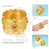 Armreifen 1pcs Dubai Gold Farbe für Frauen Mädchen Armband Afrika Ball Schmuck Banglebracelet Äthiopische Hochzeitsbraut