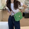 Retro zielone worka damska worka czysty kolor HBP moda flip torby komunikatorowe brązowy pasek torebki zakupowe