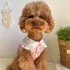 Vêtements de chien Imprimer Robe de fleur Vêtements Jupe à bretelles pour chiens Vêtements pour animaux de compagnie Mince Mignon Été Yorkies Rose Fille Ropa Para Perro