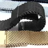 Bracelets de montres 16mm 18mm 20mm 22mm 24mm Acier Inoxydable Milan Mesh Strap Bracelets Bande Noir Argent Or Rose