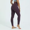 Leggings de deportes nuevos para mujer, pantalones de Yoga negros elásticos de secado rápido, pantalones de entrenamiento en 20 colores, mallas de cintura alta LU #2212