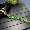 Link Bracelets Women Genuine Jade Bracelet With Diamonds Green Chalcedony Luxury Certified Jades Stone Accessories Jewellery For Girl