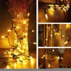 Strings Battery Powered Christmas Tree Fairy Lights 10M 100 LED Incandescent Mini String Light For Outdoor Patio Holiday Party Decor